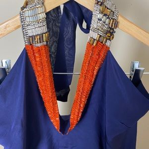 Dries Van Noten Beaded Halter Top FR 36 US 4